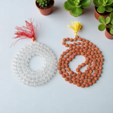 Divine Mala Combo Pack (Rudraksha Mala & Spatika Crystal Mala)
